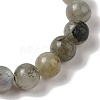 8mm Round Natural Labradorite Braided Bead Bracelets BJEW-C067-01B-14-3