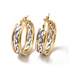 Two Tone Hollow Braided 304 Stainless Steel Hoop Earrings for Women EJEW-I272-02GP-1