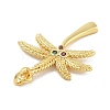 Rack Plating Brass Micro Pave Cubic Zirconia Pendants KK-Z071-53G-2