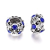 Alloy Rhinestone Rondelle European Beads ALRI-J051-04AS-2