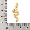 Snake Rack Plating Brass Micro Pave Cubic Zirconia Pendants KK-G513-04G-3