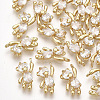 Brass Cubic Zirconia Charms X1-KK-T035-117G-1
