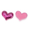 Glitter Sequins Fabric Heart Padded Patches X-DIY-WH0083-A05-2