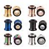 12Pcs 6 Colors 316 Surgical Stainless Steel Screw Ear Gauges Flesh Tunnels Plugs STAS-YW0001-14-2