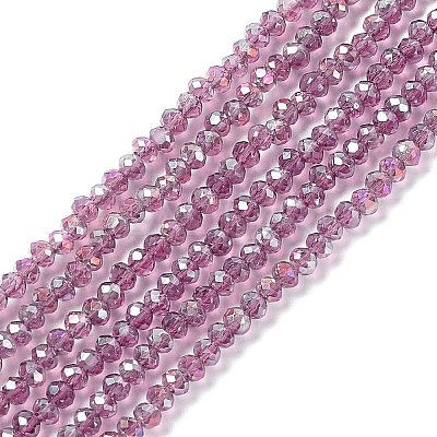 Electroplate Glass Beads Strands X-EGLA-R048-2mm-11-1
