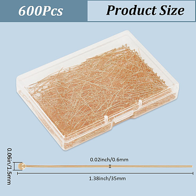 600Pcs Brass Ball Pins KK-SP0001-71C-G-1