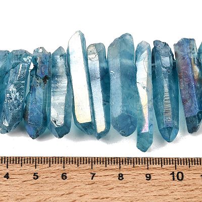 Electroplate Natural Nuggets Quartz Crystal Beads Strands G-O065-03C-1