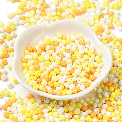 6/0 Opaque Baking Paint Glass Seed Beads SEED-M012-02A-28-1