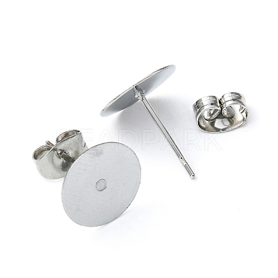 100Pcs 304 Stainless Steel Stud Earring Findings STAS-YW0001-43B-1