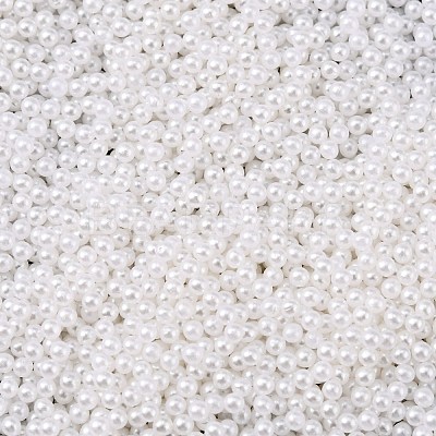 No Hole ABS Plastic Imitation Pearl Round Beads MACR-F033-2mm-24-1