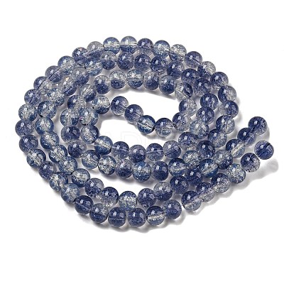Transparent Crackle Baking Paint Glass Beads Strands DGLA-T003-01A-M-1