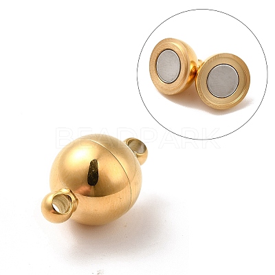 304 Stainless Steel Magnetic Clasps with Loops STAS-E049-12B-1