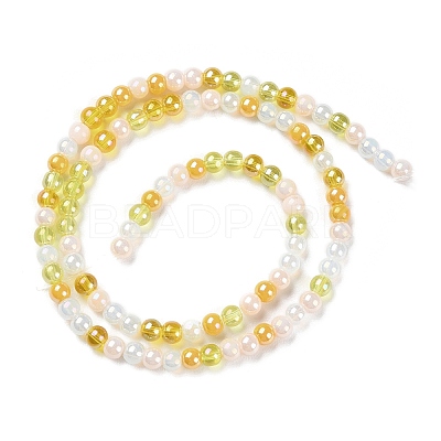 Transperant Electroplate Glass Beads Strands GLAA-P056-4mm-B01-1