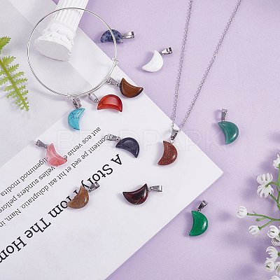 15Pcs 15 Styles Natural & Synthetic Mixed Gemstone Pendants G-SZ0002-19-1