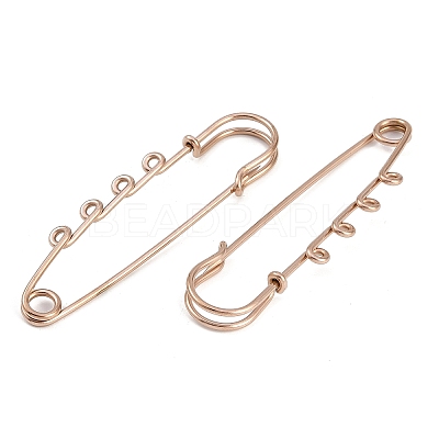 Ion Plating(IP) 304 Stainless Steel Safety Pins Brooch Findings STAS-K252-05B-RG-1