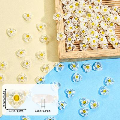 100Pcs Handmade Millefiori Lampwork Beads LAMP-SZ0001-53-1
