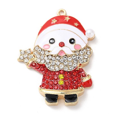Christmas Zinc Alloy Rhinestone Pendnats PALLOY-K008-01D-KCG-1