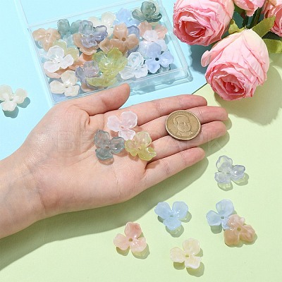 40Pcs 8 Colors Acrylic Beads Caps OACR-CJ0001-62-1