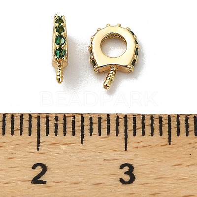 Horse Shoes Rack Plating Brass Micro Pave Cubic Zirconia Pendant Bails KK-S397-07C-1