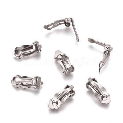 Tarnish Resistant 304 Stainless Steel Clip-On Earrings Findings STAS-Q185-01-1