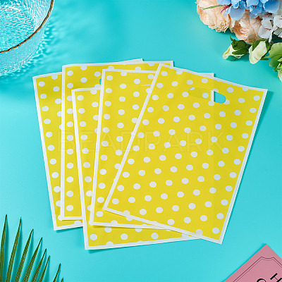 Polka Dot PET Plastic Packing Bags with Die Cut Hole Handle ABAG-TADJ0002-001C-1