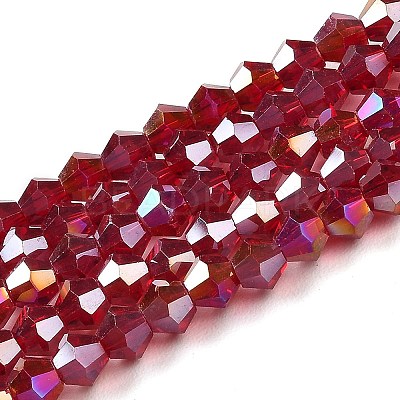 Transparent Electroplate Glass Beads Strands EGLA-A039-T3mm-B27-1