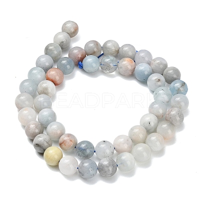 Natural Aquamarine Beads Strands G-F591-29B-8mm-1