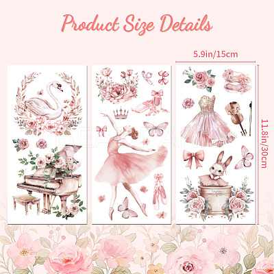 3 Sheets 3 Styles PVC Waterproof Decorative Stickers DIY-WH0404-135-1