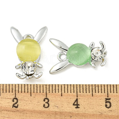 UV Plating Alloy Rhinestone Pendants FIND-M033-18P-1