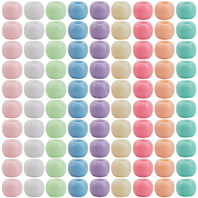 400Pcs Opaque Acrylic European Beads SACR-SP0001-01-1