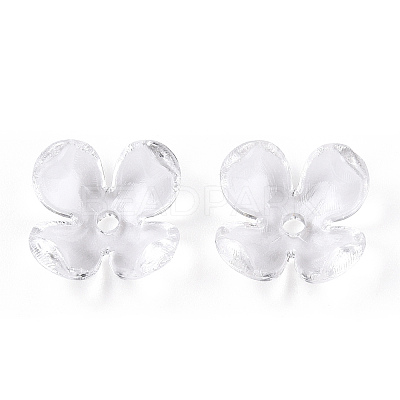 4-Petal Transparent Acrylic Bead Caps X-FACR-T001-09A-1