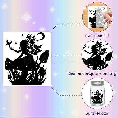 PVC Lamp Film for DIY Colorful Light Hanging Lamp Frosted Glass Jar DIY-WH0505-004-1