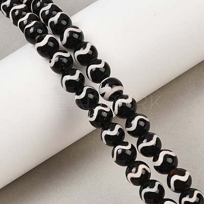 Tibetan Style dZi Beads Strands G-G328-A08-8mm-1