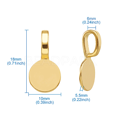 Tibetan Style Alloy Glue On Flat Pad Pendant Bails TIBE-TA0001-10-1