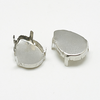 Non-Tarnish 201 Stainless Steel Sew on Prong Settings STAS-T032-02-7x10mm-1