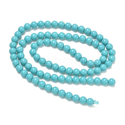 Synthetic Taiwan Turquoise Round Beads Strands G-A130-4mm-L08-1