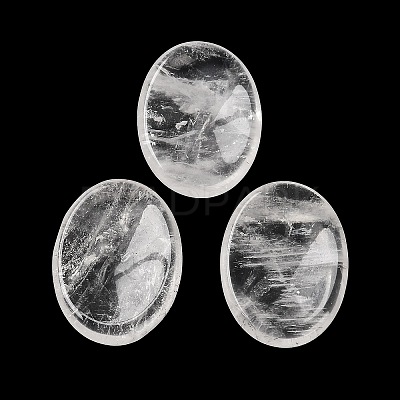 Natural Quartz Crystal Oval Worry Stone G-R487-01B-1