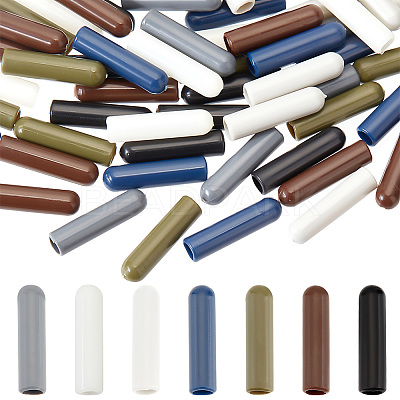 70Pcs 7 Style Plastic Aglets for Shoelaces KY-PH0001-84-1