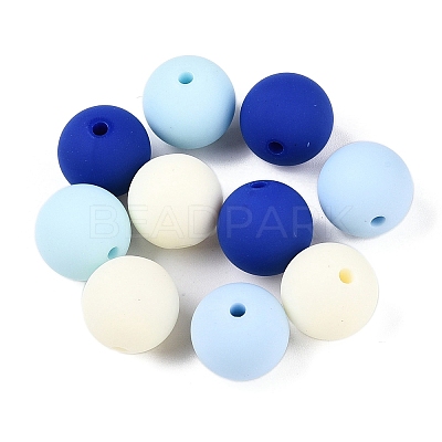 Rubberized Style Imitated Silicone Acrylic Beads MACR-T048-01A-09-1