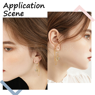 10 Pairs Brass Knot Hoop Earring Findings KK-BBC0008-51-1