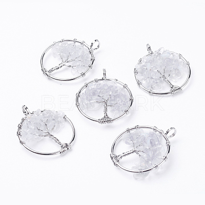 Natural Quartz Crystal Pendants X-G-E419-21P-1