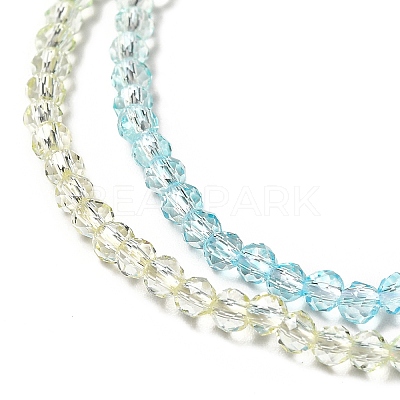 Transparent Gradient Color Glass Beads Strands X1-GLAA-H021-01B-23-1