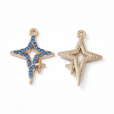 Alloy Rhinestone Pendants PALLOY-P287-08LG-03-1