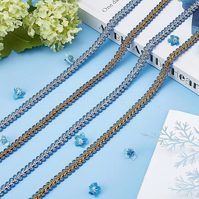Lace Trim Polyester Ribbon for Jewelry Making OCOR-WH0071-007A-1