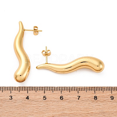 Teardrop 304 Stainless Steel Stud Earrings EJEW-A125-28B-G-1