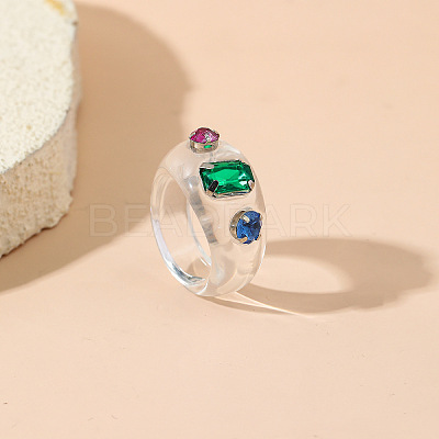 Alloy Resin Finger Rings for Women WGABD8F-01-1