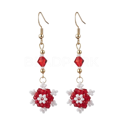 Glass Seed Beads Dnagle Earrings EJEW-MZ00501-05-1
