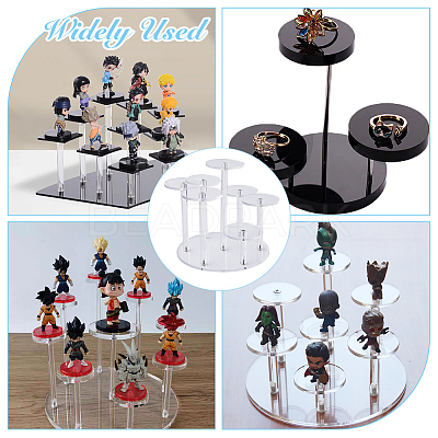 7-Tier Round Acrylic Minifigure Organizer Display Risers ODIS-WH0002-56A-1