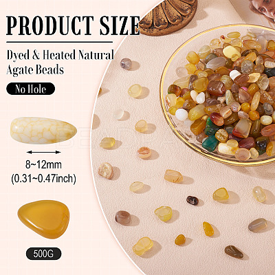 250G Dyed & Heated Natural Agate Beads G-TA0002-73G-1
