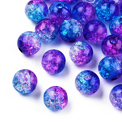 Transparent Crackle Acrylic Beads CACR-N002-11A-1